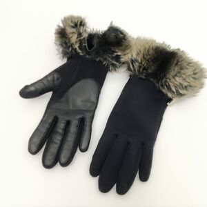Vintage 90's Nine West Leather Gloves w/Fur Cuffs